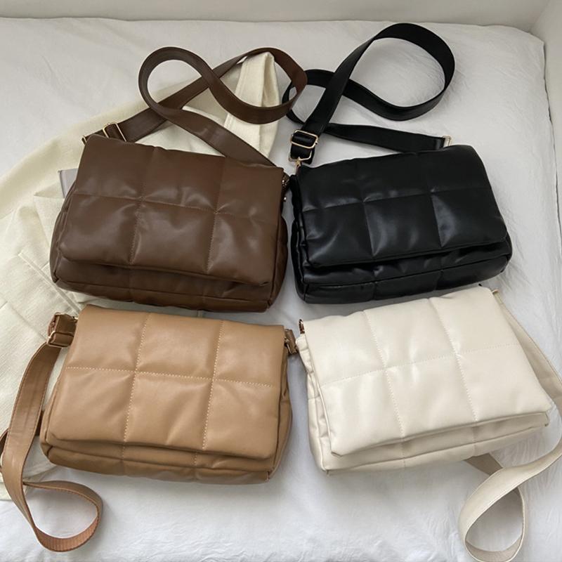 Fashion Padded Women Shoulder Bags Designer Brand Quilted Handbag Luxury Pu Leather Crossbody Bag Large Totes Premium