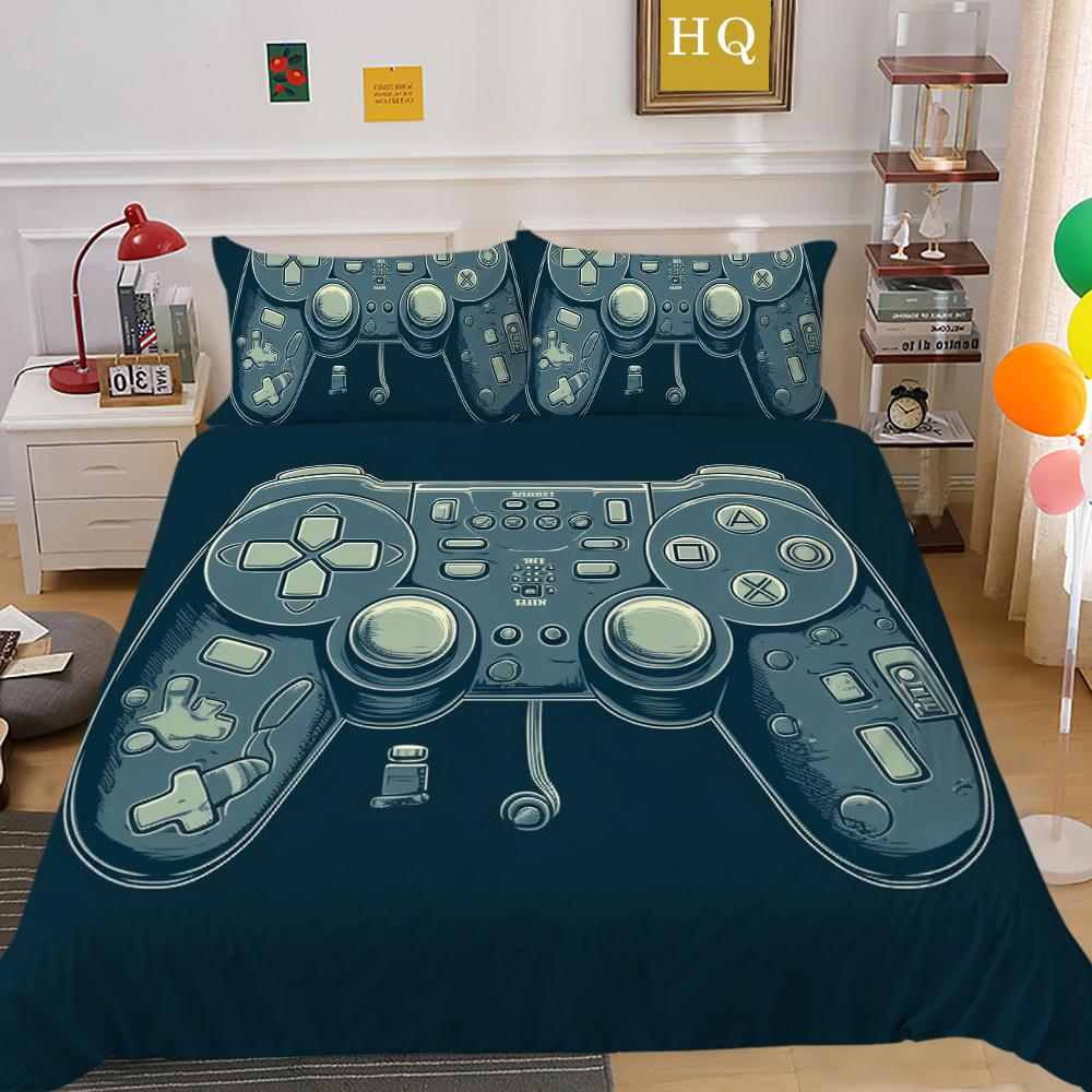 Conjunto de capa de edredom da moda, têxteis para o lar, jogo 3D, impressão de alça, conjunto de cama para adolescentes, menino, colchas, conjunto de cama de luxo, capa