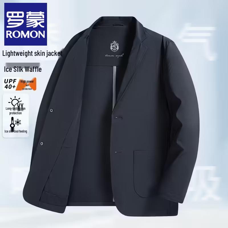 Romon Men s Slim Fit Sunscreen Ice Silk Waffle Blazer XL