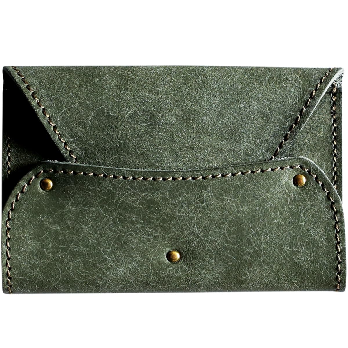 

[AURAMU] Made in Japan Italian Leather Business Card Holder/Card Case, Large Capacity, for Men and Women, Brand: MARGOT SILVA Forest