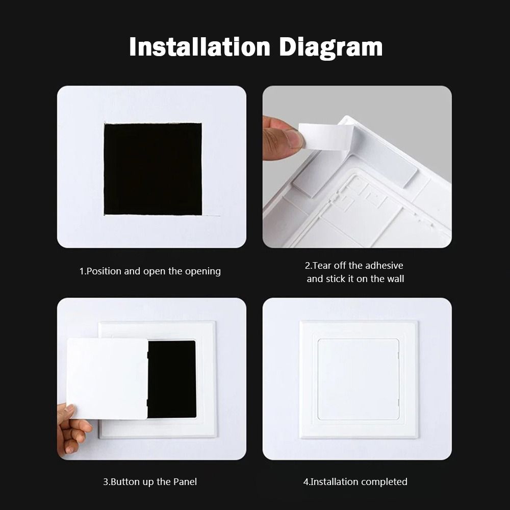 Door Latch Self-adhesive Access Panel Door Plastic Removable Opening Flap Cover Plate White Inspection Hole Doors Wall Ceiling
