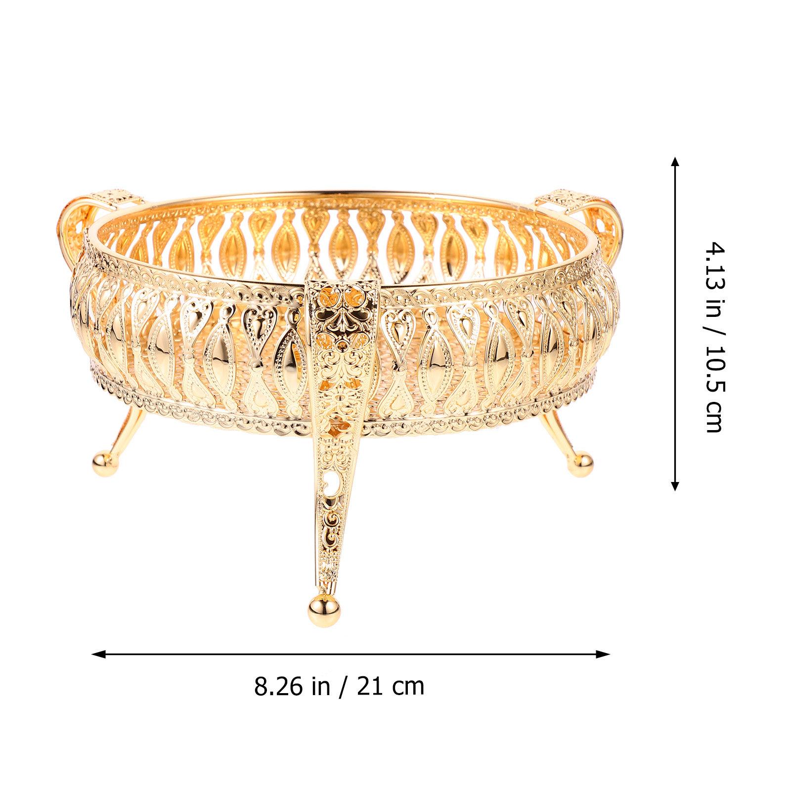 1Pcs European Style Metal Fruit Plate Luxury Gilded Snack Tray Smooth Polished Fruit Storage Dish for Home Restaurant Party