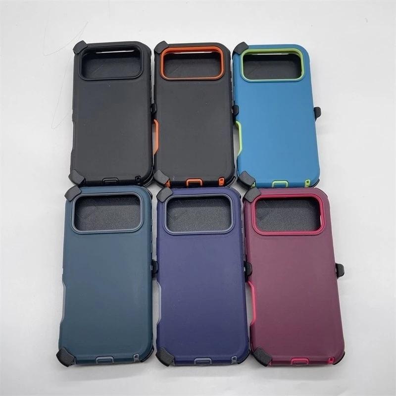 Rugged Defender Series Phone Case Belt Clip for IPhone 17 Pro Max Air 17 3IN1 TPU+PC Anti-drop Protection Ott Box Cover
