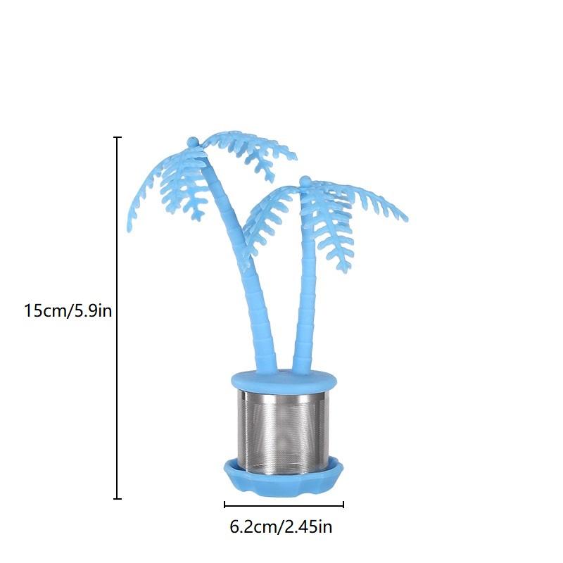 Edelstahl Kokospalme Tee-Ei Silikon Teefilter Filter Teesatz Aufbrüher Küchenzubehör Wiederverwendbare Siebwerkzeuge