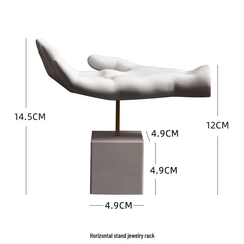 Handcrafted Plaster Hand Jewelry Display Stand - Earring Holder Ornament