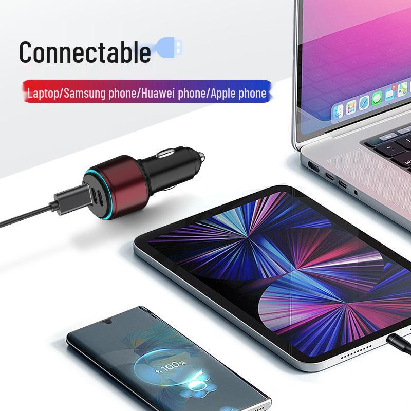 100W rychlá nabíječka do auta pro Apple, Samsung, Huawei - kompatibilní s PD pro mobilní telefony a notebooky