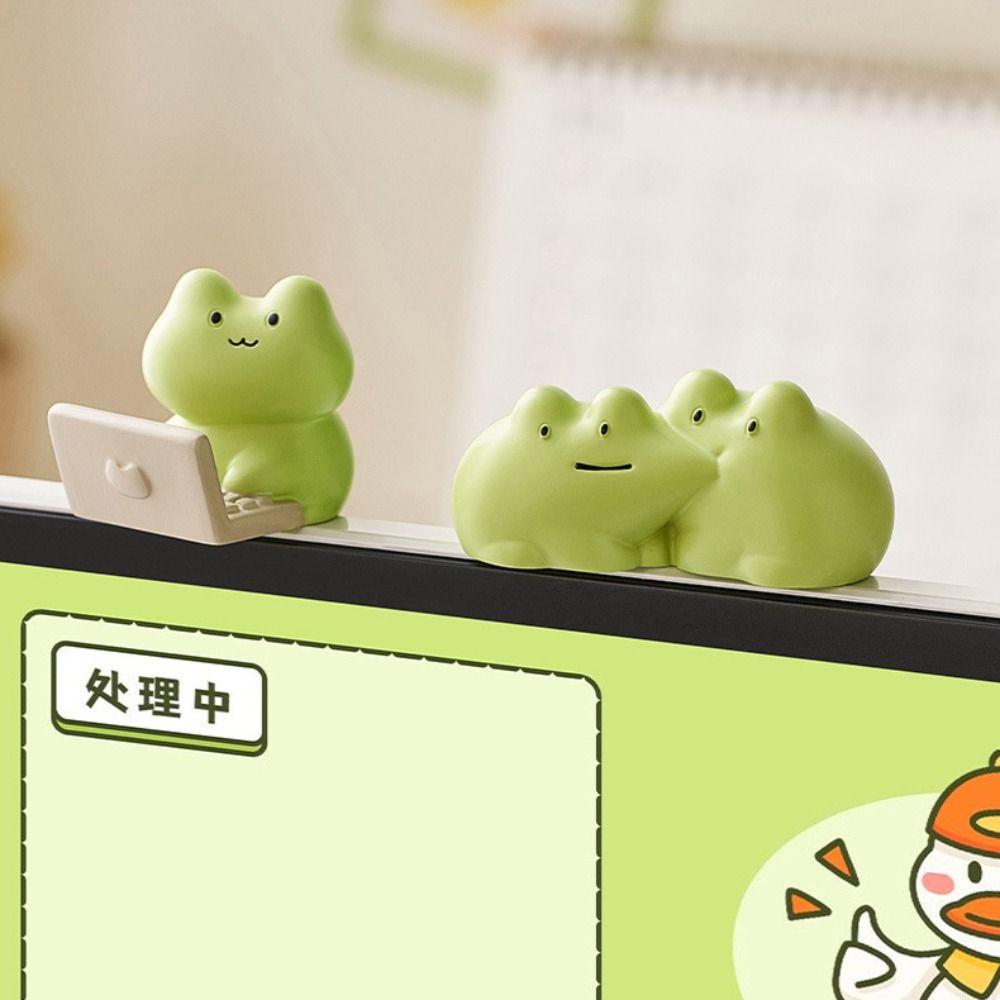 Handmad Frog Resin Figurine Statue Mini Frog Model Toy  Car Diy Accessories