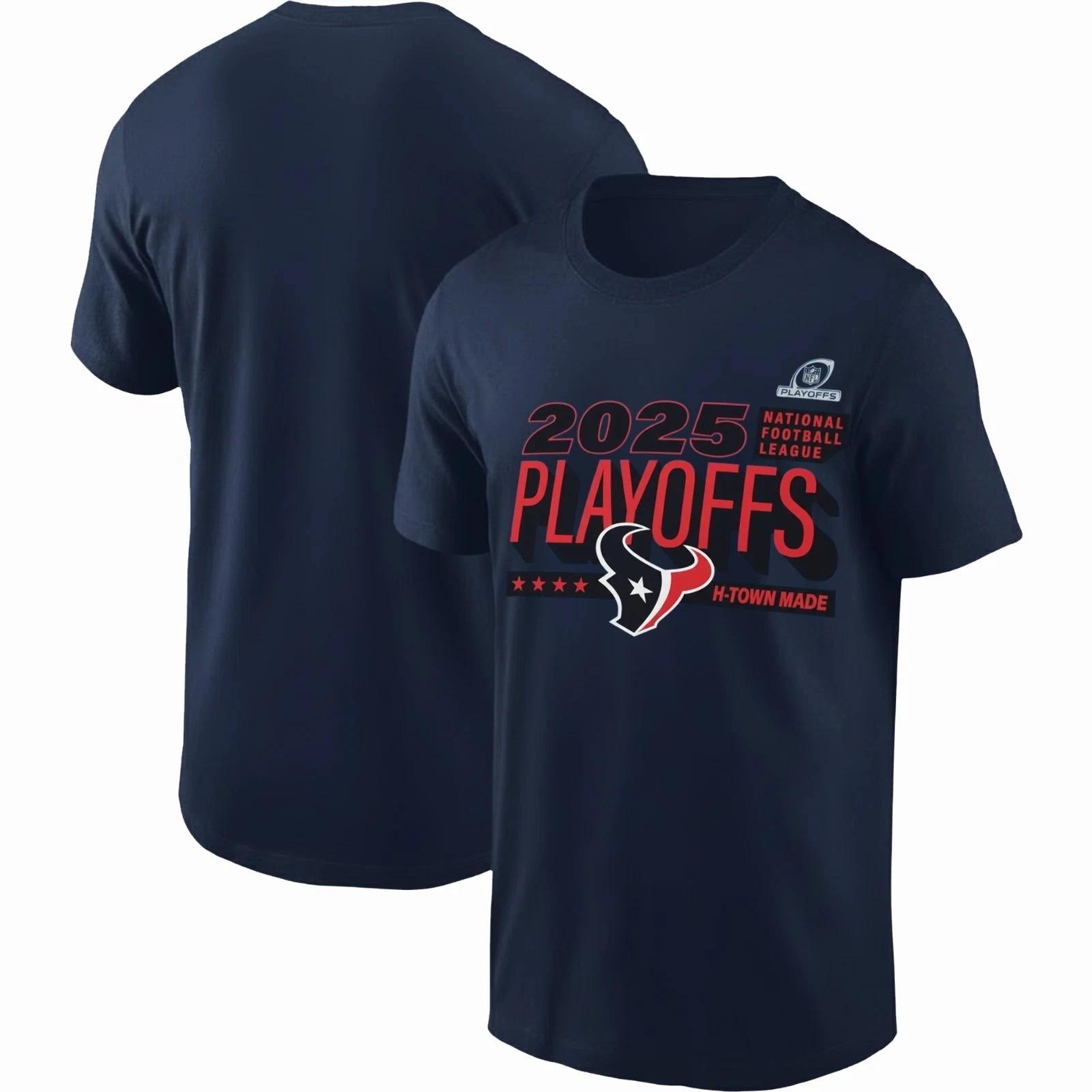 Houston Texan Super LX 2025 Playoffs Champions Navy T-Shirt Unisex S-5XL 4XL