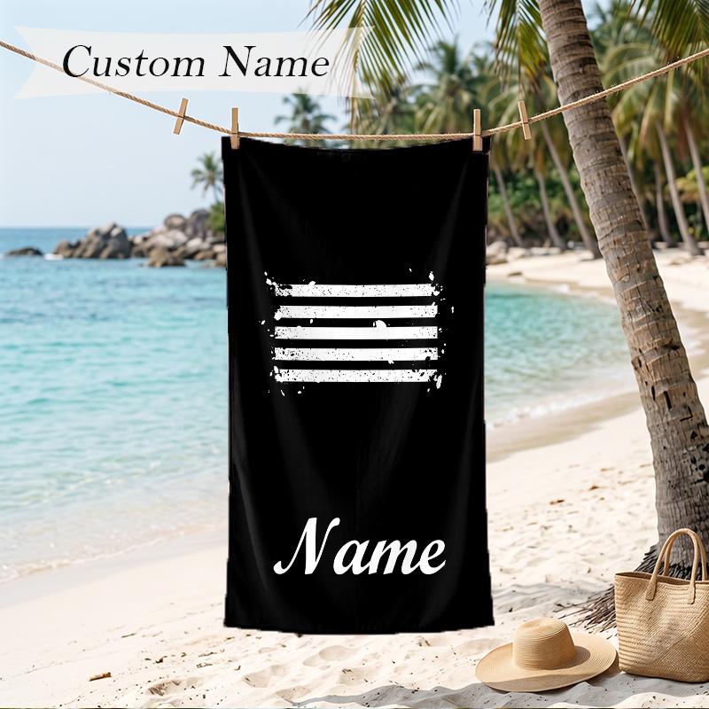 Bigbang Custom Name Printed Beach Towel Personalized Soft Towel For Swimming Beach Travel