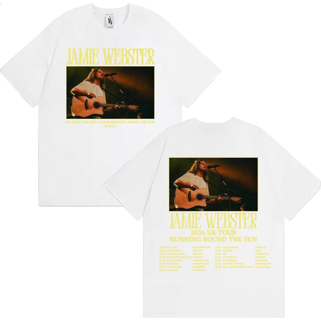 2026 Hot Sale Summer Jamie Webster Running Round The Sun 2026 UK Tour T Shirt Y2K Men Women Vintage Hip Hop Streetwear T-shirt
