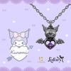 Sanrio Characters Kuromi Necklace Accessory KUROMI Devil Heart Necklace Silver Popular Jewelry Gift [U-Treasure] (Black Coating) Women's