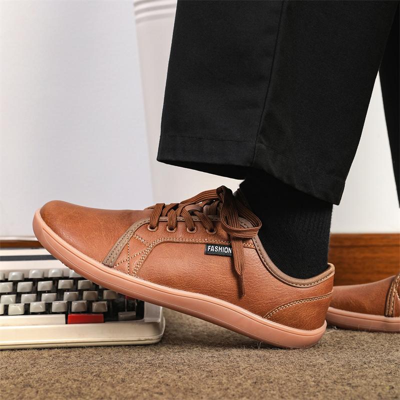 MCTIN Casual Shoes for Women Non Slip Lace Up Couples Leather Platform Sneakers Men Waterproof Walking Shoes