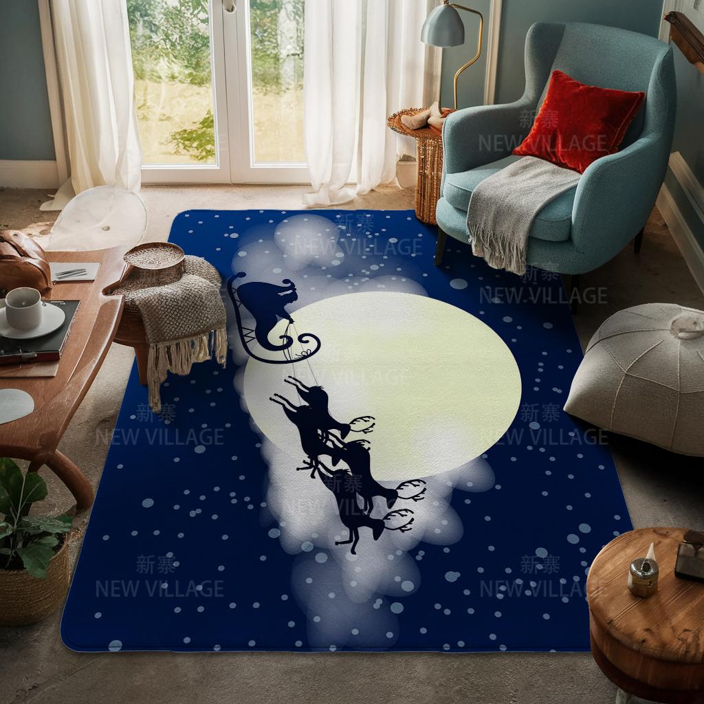 House Entrance Carpet Home Door Mat Living Room Bath Foot Bathroom Non-slip Water Absorption Rugs Bath Merry Christmas Winter