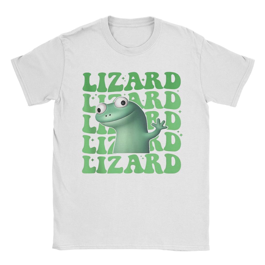 Unisex Unisexs Lizard Meme Funny Retro T Shirts Cotton Clothing Vintage Short Sleeve Round Collar Tees Classic TShirts