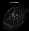 Swiss Brand Men's Sporty Mechanical Watch - Hollowed Large Dial, Luminous, Ideal for Students.