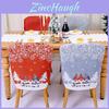 Festive Christmas Chair Cover In Red And Grey With Snowflake Design For Holiday Decor