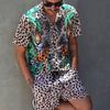 2022 Summer European & American Men's Casual Loose Short-sleeved Shirt & Shorts Beach Set