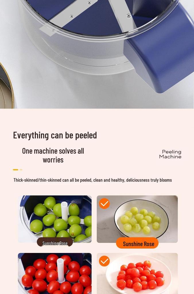 Multi-Functional Electric Peeler: Automatic Peeling for Grapes, Garlic, Fruits, and Vegetables
