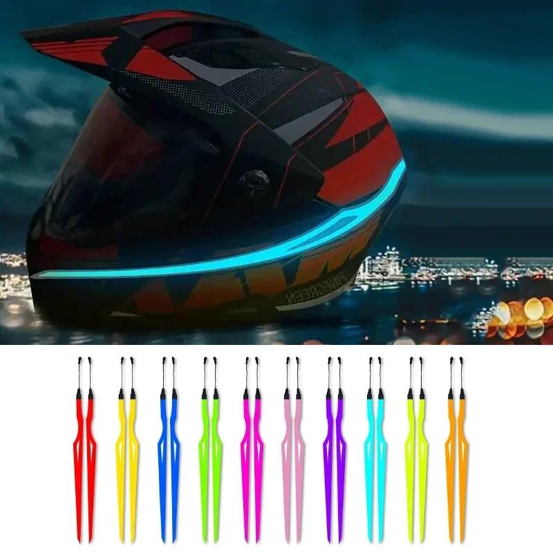 Motorcycle Helmet Decoration LED Light Warning Strip with Multicolor Reflective Lights Light Film DIY Helmet Strip Accessories