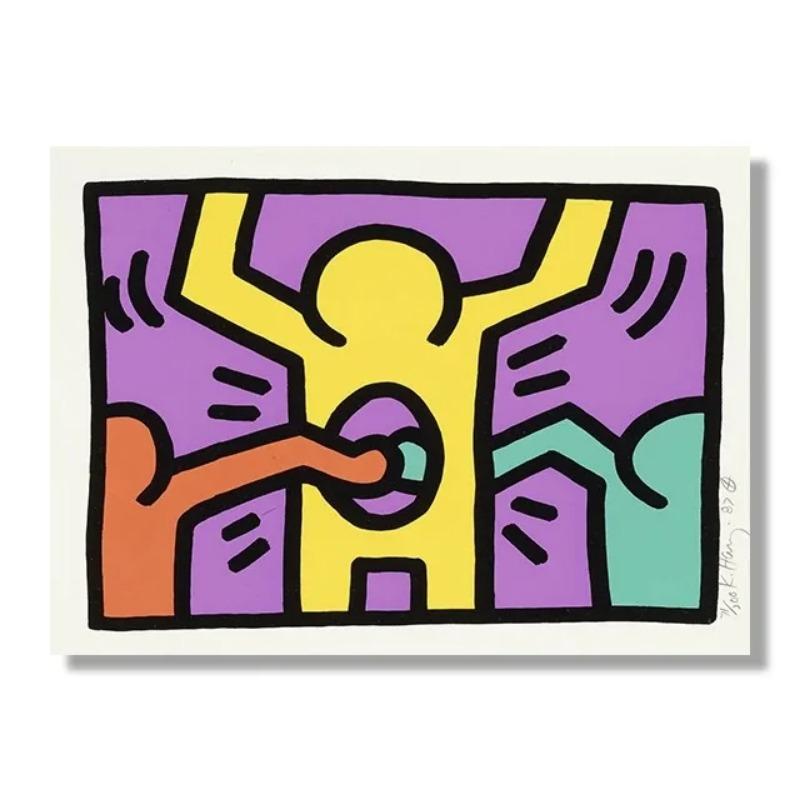 Abstract Keith Artwork Funny Dancer Clown Wall Art Canvas Painting  Nordic Posters and Prints for Living Room Decor  Modern Wall