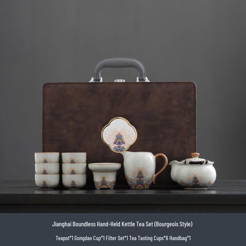 ZhuiJia Yellow Ru Ware 10-Piece Portable Kung Fu Tea Set