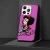 Cartoon Cute Mafalda Case for Apple iPhone 14 11 7 SE 2020 8 X XS 13 12 Mini XR 15 Pro Max Silicone Black Soft Phone Cover