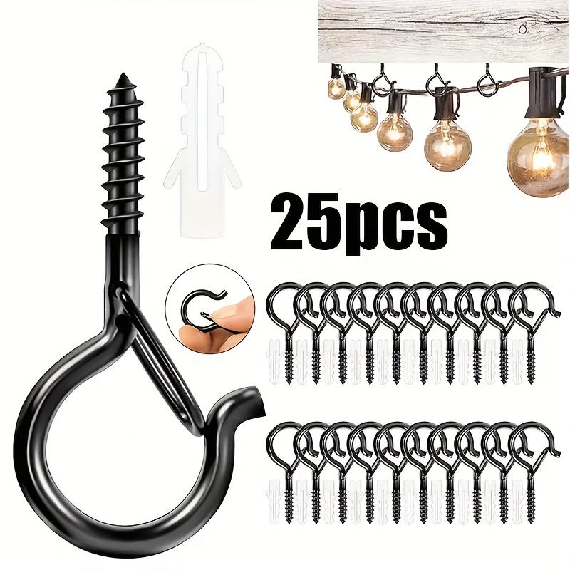 10Pcs/25Pcs/40Pcs Q-Type Hooks | Easy To Release, With A Safety Buckle Design, Suitable For Hanging Outdoor Halloween String Lights, Plant Baskets