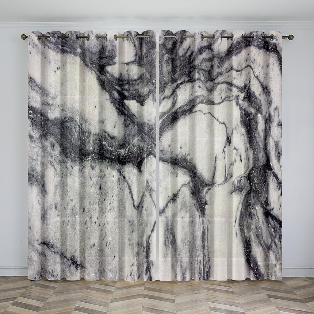 Luxury Art Abstract Texture Window Curtains for Kids Bedroom Living Room Hall Treatments Kitchen Home Decor Drapes Blinds 2Pcs