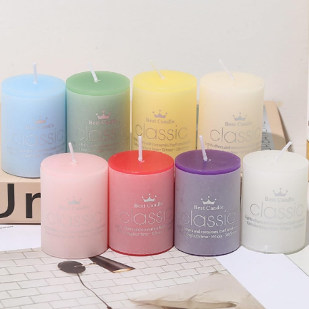 8 Pack 2x3   Hand Poured Scented Dripless Pillar Candles, Soy Candles, Non-Toxic, Smokeless, Lasting Clean Burning Candles, for Home Décor,