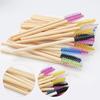 Wholesales Eco Mascara Eyelash Brushes Applicators with Bamboo Handles Biodegradable Pink Black Brown Lash Spoolies 50pcs/bag