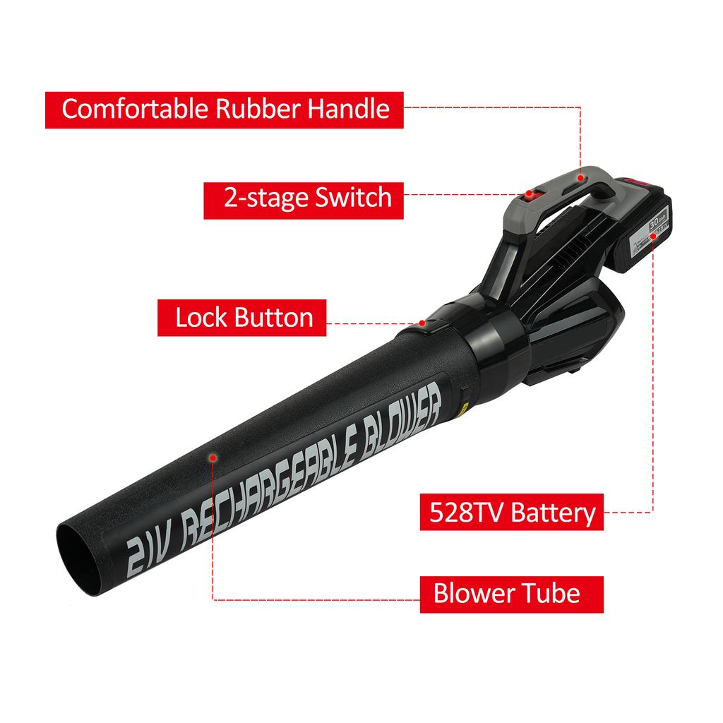 Lithium Battery Strong Storm Blower Deciduous Blower Dust Blower Leaf Blowers for Patio, Yard,