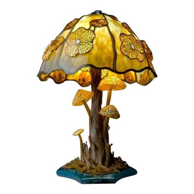 Mushroom Plant Table Lamp Night Light Soft Glow Flicker Free Plant Theme LED Bedside Table Lamp Desktop Decoration