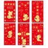 6 Pcs Chinese Style New Year Money Red Envelope Stamping Gold Lucky Money Bag  Home