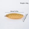 Elliptical Fruit Plate, European-Style Exquisitely Carved Hammer Texture Metal Cake Tray, Home Dessert Snack Plate Decoration