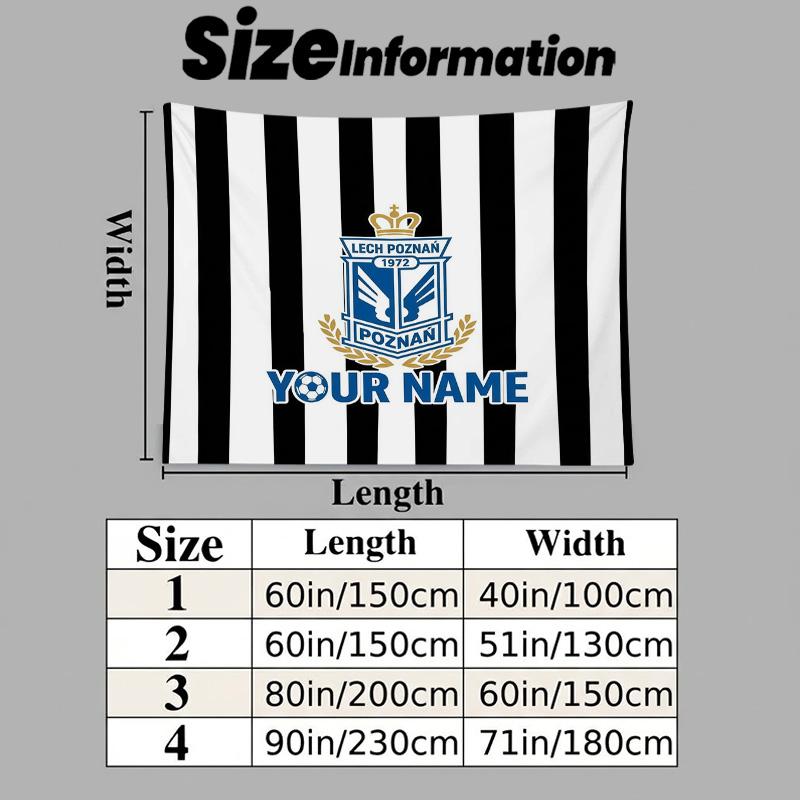 Custom Name Lech Poznan2 Printed Tapestry – Wall Hanging for Bedrooms, Dorms, and Home Decor
