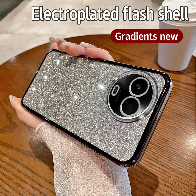 Pro OPPO Realme Narzo 60x Pouzdro Realme C67 5G Pouzdro na telefon Lesklé třpytivé pokovení Silikonový objektiv fotoaparátu Měkký zadní kryt