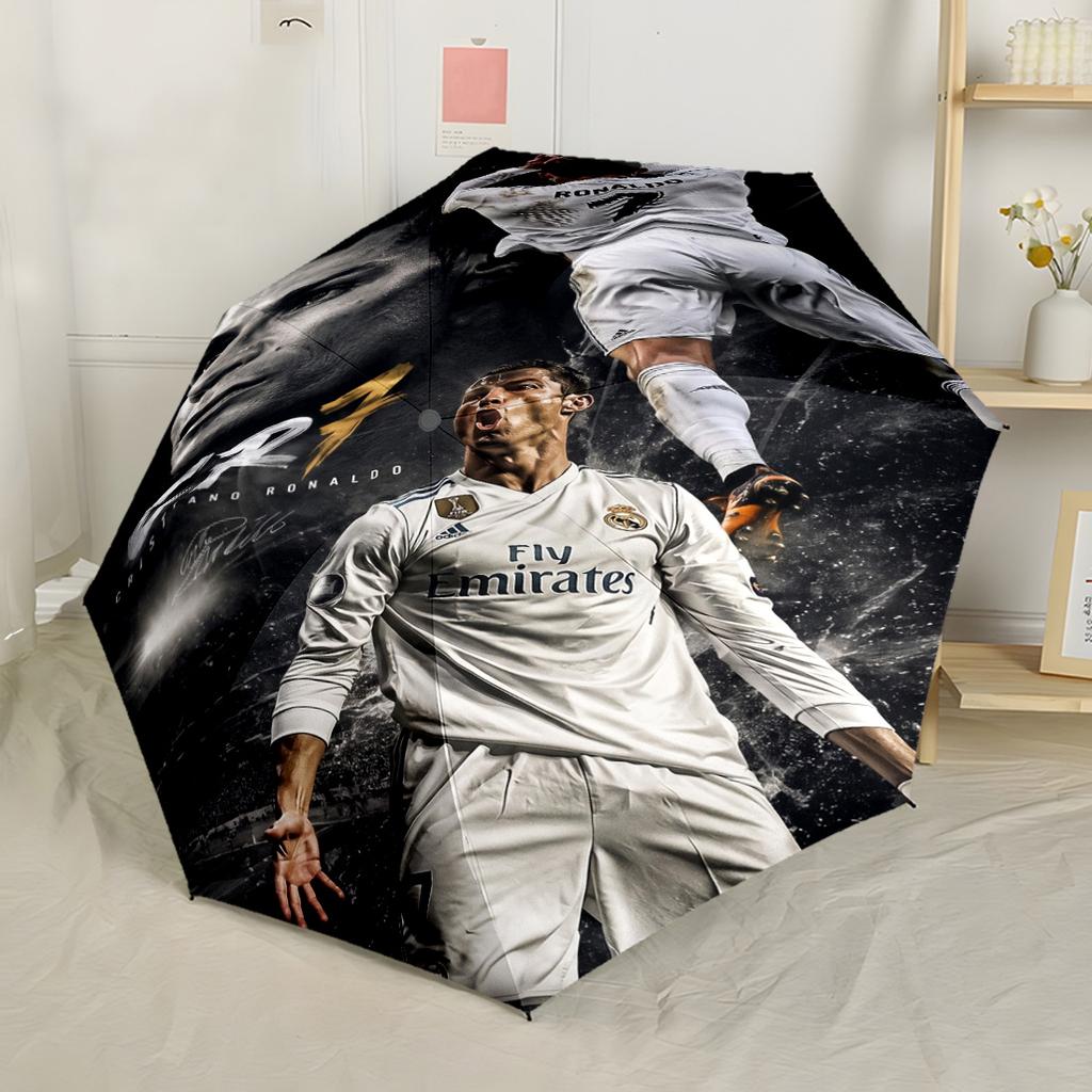Ronaldo's Legacy Sports Automatic Umbrella Compact 8-Rib Lightweight Lightweight Durable Everyday Carry Umbrella Compact Folding Umbrella