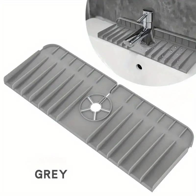 Tapis de Robinet en Silicone Porte-Éponge Savon à Vaisselle Tapis de Séchage Plan de Travail Cuisine Évier Garde-Éclaboussures Évier de Salle de Bain Pad de Vidange