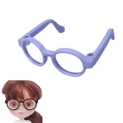Bambola Peluche Occhiali DOYOUCOTO, Peluche Chibi, Oshikatsu, Occhiali Rotondi, Parti per Bambole Mini, Piccolo Peluche, Figura per Animali Domestici, Materiale Fatto a Mano (Blu Macaron,