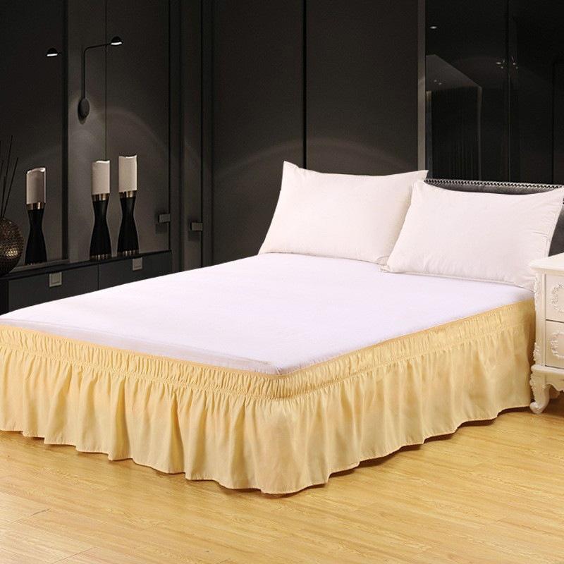 Solid Color Elastic Bed Skirt Elastic Built-in Bed Apron