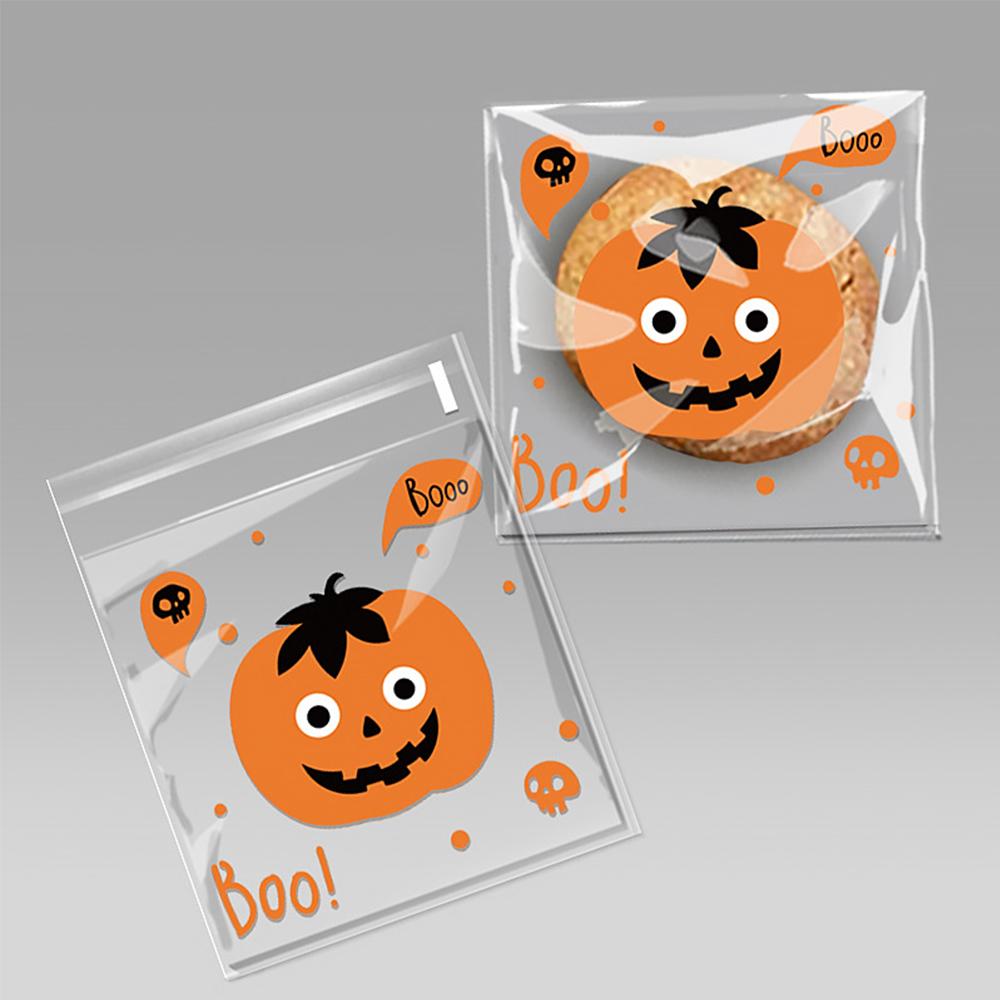 400 Pcs Halloween Treat Bags Self Adhesive Candy Bags Clear Cookie and Candy