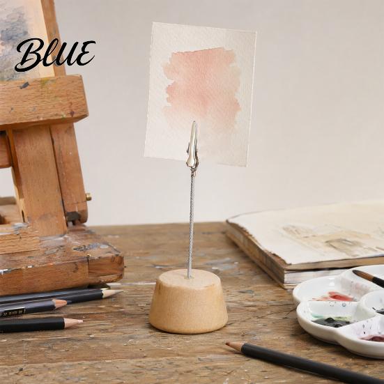 Waterproof Wooden Clip Wood Place Card Holder with Metal Clip Small Table Number