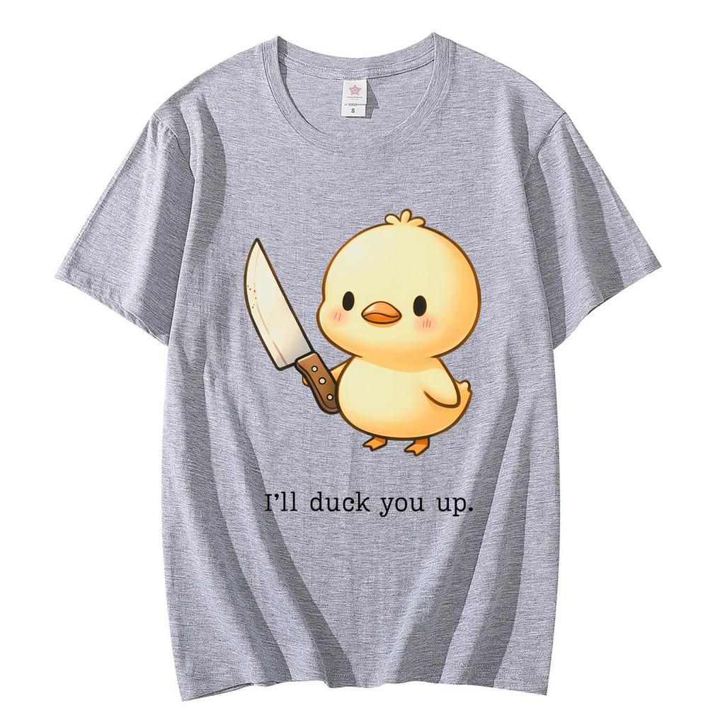 Funny Duck Meme Graphic T Shirts High Street Fashion Trend Short Sleeve Tshirt Men Women Casual Loose Cotton T Shirt Streetwear