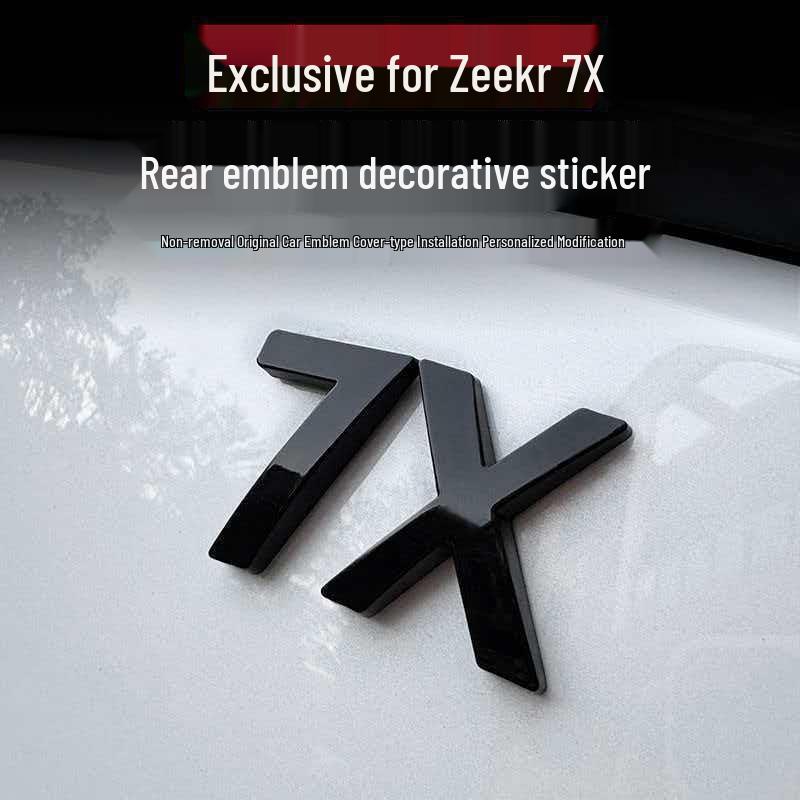 Zeekr 7X Metal Sport Black Warrior Rear Emblem Car Decal