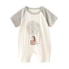 Bamboo Fiber Baby Summer Bodysuit Short Sleeve Jumpsuit Pajamas for Newborn Boys & Girls