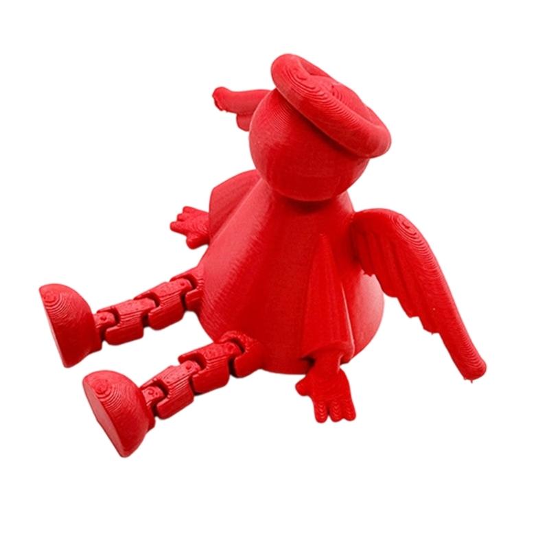 

Christmas Articulated Angel Figurine Decors with Poseable Hinged Legs Tabletop Statue Ornament Gift for Shelf Display червоний