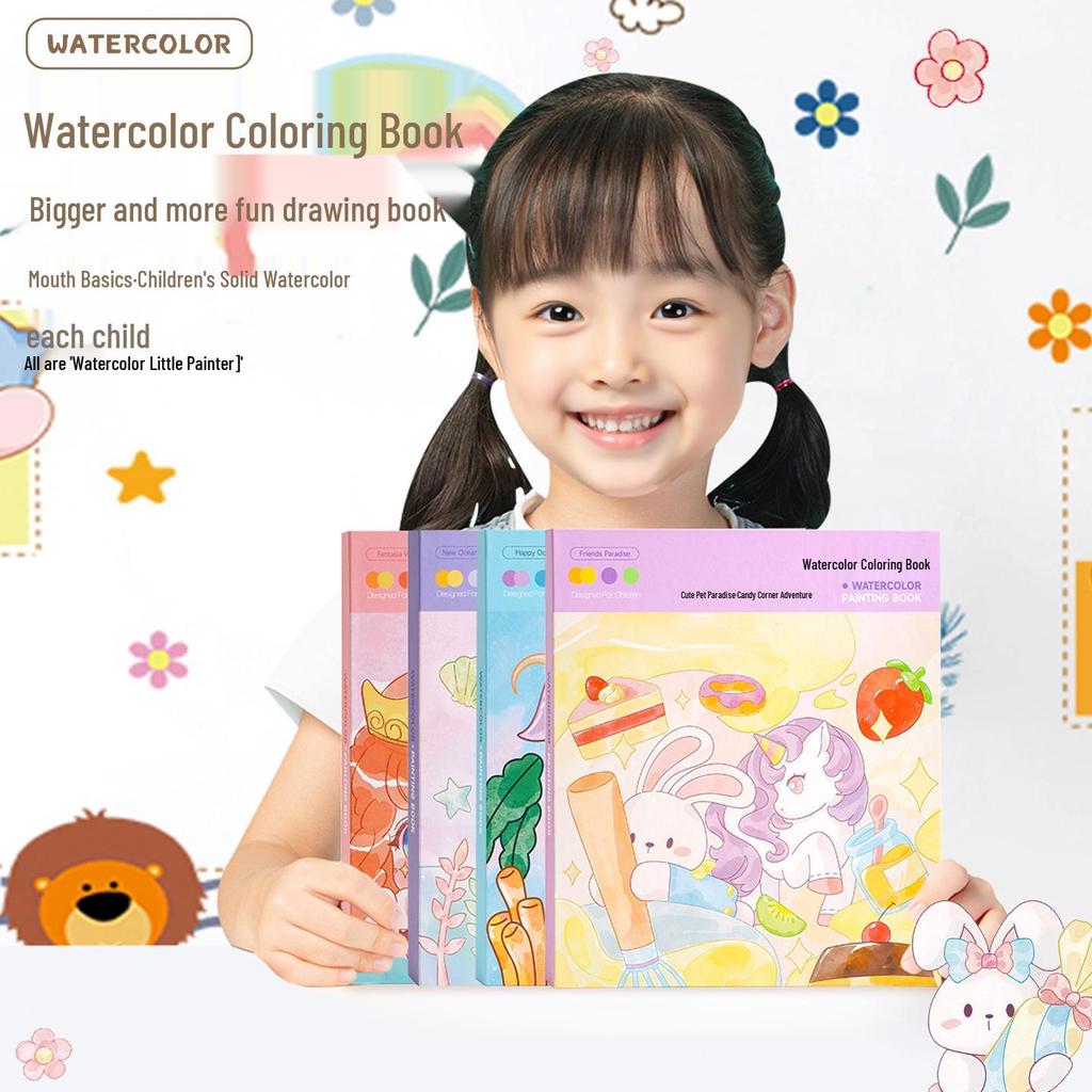 Kids' Watercolor Paint & Doodle Coloring Book for Kindergarten