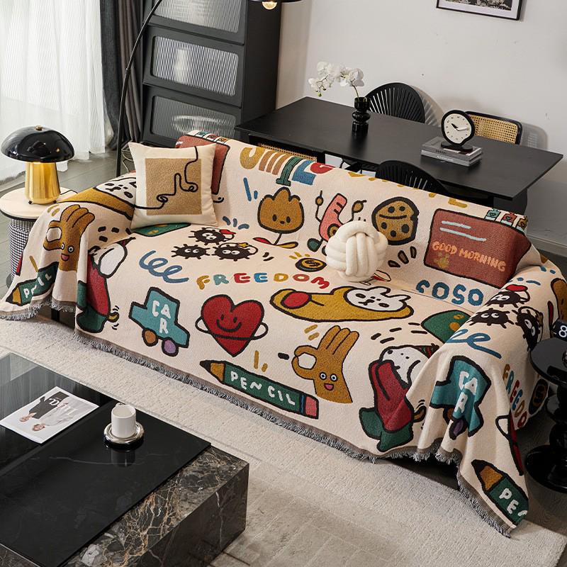 High-End All-Season Anti-Scratch Sofa Cover with Custom Cushion