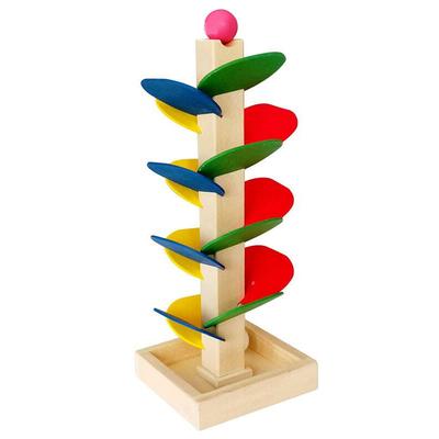 Leaves Tower Ball Game Color Disassembly Inverted Beads Children's Educational Wooden Track Assembly Toy
