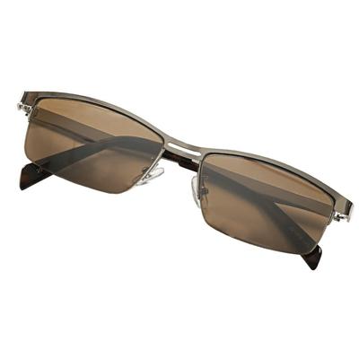 [Ragstyle] Square Mirror Sunglasses for Men and Women, Square Mirror Lens, UV Protection, Silver X Brown